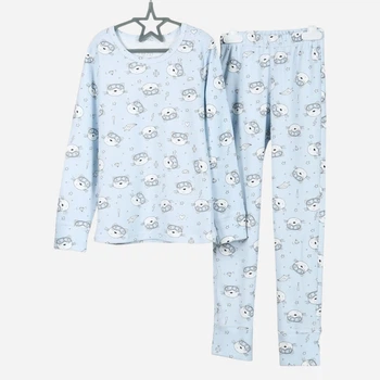 Дитяча піжама для дівчинки Flamingo 247-110 128 см Блакитний/Cat (4829960272731)