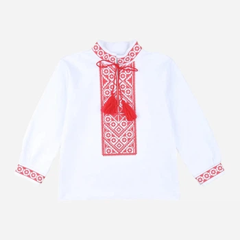 Підліткова вишиванка для хлопчика Flamingo 791-212 140 см Білий/Червоний (4829960264316)