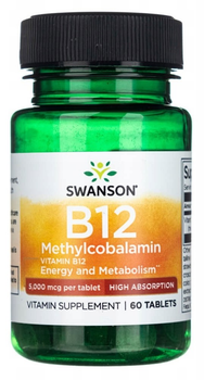 Witaminy Swanson Methylcobalamin Vitamin B12 5 mg 60 tabletek (87614021225)