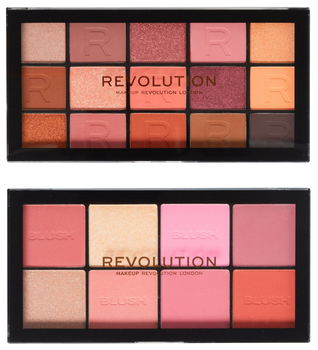 Zestaw Makeup Revolution Pink Moments Paleta róży Lover 16 g + Paleta do oczu Romance 15 odcieni 16 g (5057566770590)