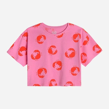 Подростковая укороченая футболка для девочки Cool Club CCG2422111 152 см Pink (5903977281579)