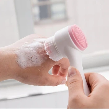 Щітка двостороння для вмивання та очищення обличчя Silicone Face Cleansing Brush
