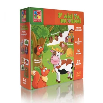 Мини развивашка На ферме учебная игра для детей 3-5 лет с карточками 48 деталей для развития памяти