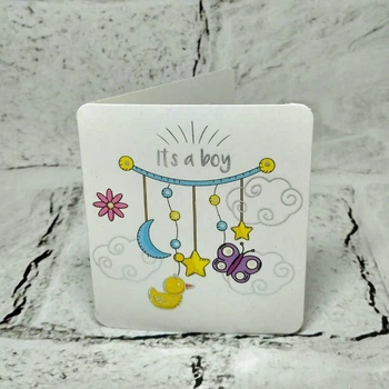 Открытка мини подарочная It's a boy Baby Shower 7,1х8,2 см 5503-1712