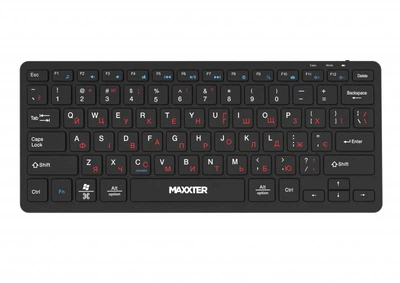 Клавиатура Maxxter KBW-C01B-UA беспроводная мини-клавиатура, с аккумулятором, бесшумная, черная