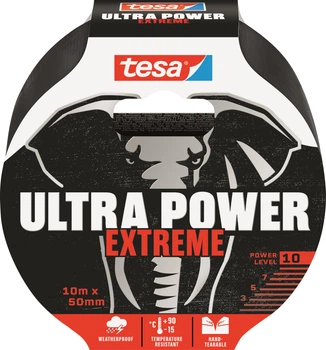 Стрічка ремонтна ультраміцна TESA -15°C до +90°C Слон Extreme 10 м х 50 мм Чорна (56622-00000)