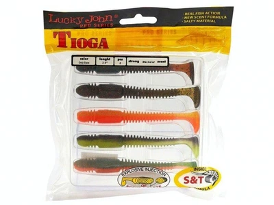 Віброхвіст силіконовий (набір) TIOGA Lucky John Pro Series 3,9 "/ MIX2 *5,140104-MIX2