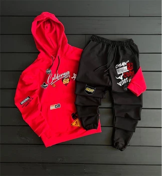 Чоловічий спортивний костюм New York 2XL Червоний з чорним (LJ-18)