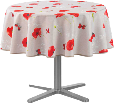 Скатертина Douceur d'interieur Sweet Poppy кругла в маках 180 см (3574387227734)