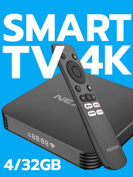 Смарт ТВ бокс NEXON X8 4/32GB 4K Ultra HD Smart TV мощная мультимедийная цифровая интернет андроид приставка IPTV медиаплеер Android 12 HDR 10+ H.265 WIFI 2.4/5 ггц медиаприставка с голосовым поиском Bluetooth микрофоном