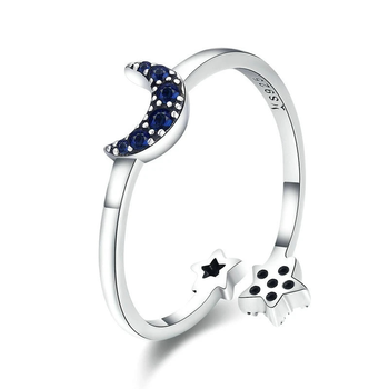 Серебряное кольцо "Луна и звезда" 54 077-11135