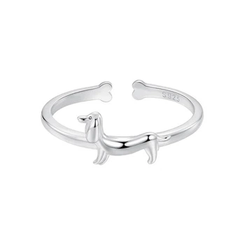 Серебряное кольцо "Такса" 54