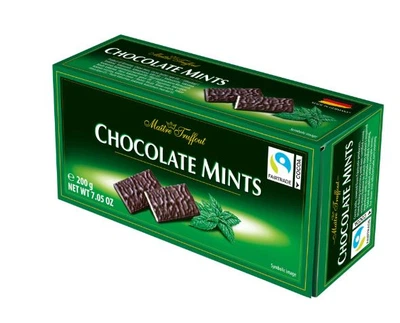 Шоколадные конфеты Maitre Truffout Chocolate Mints черный шоколад мятная начинка 200 г