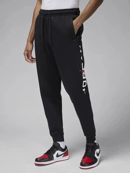 Спортивные штаны утепленные мужские Nike Jordan Essentials Air Fleece HQ4645-010 S Black/White (197602530339)