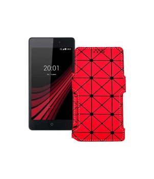 Чохол-книжка з екошкіри для телефону Ergo B502 Basic Червоний ромб