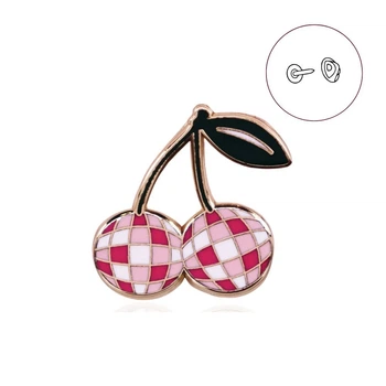 Значок (пін) BROCHE біжутерія Стиглі Вишні рожевий BRGV114765