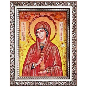 Икона "Святая мироносица Соломия" янтарная 15х20