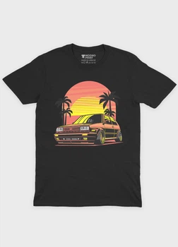 Чоловіча футболка MODNO з авто-мото принтом "Sunset VW Classic" S Чорний (TS001-013-2-035-F-BL-M)
