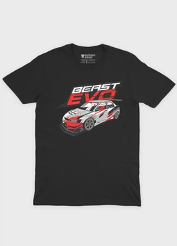 Чоловіча футболка MODNO з авто-мото принтом "Beast EVO" L Чорний (TS001-013-2-004-F-BL-M)