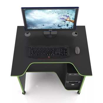 Компьютерный геймерский стол XGamer MINI XG08 с полкой под системный блок 80/65/75см черно зеленый