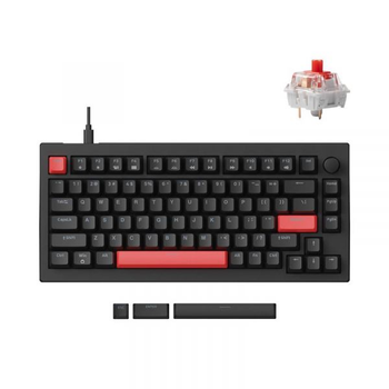 Клавиатура механическая Lemokey x4 84Key, Keychron Red, usb-a, qmk/via, Hot-Swap, en/ukr, Red led, чорний x4-a1-ua