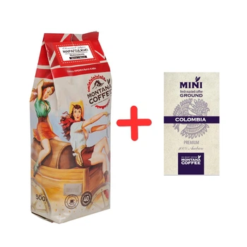 Кофе Марагоджип Гватемала Montana coffee в зернах 500 г + Подарок Мини-упаковка кофе Montana арабика 8 г