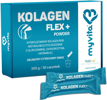 Suplement diety MyVita Kolagen Flex+ Powder 300 g 30 saszetek Cytrusowy smak (5903021593429)