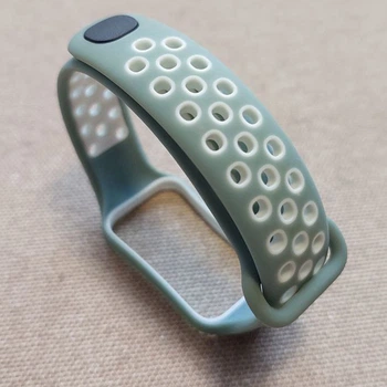 Ремінець силіконовий MRK Nike Style для фітнес браслета Mi Smart Band 8 Active/ Redmi Smart Band 2 Light Olive/White (mrk3475)