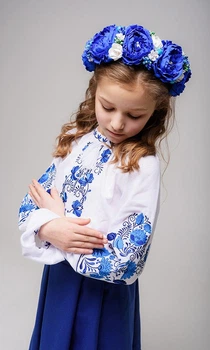 Дитяча вишиванка для дівчинки vishivano4ka 919-3 110-116 біла
