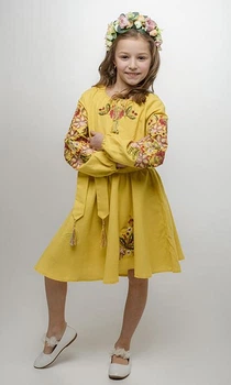 Дитяча сукня-вишиванка vishivano4ka 844-1 110 жовта