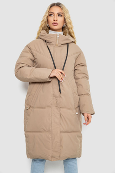 Пуховик женский зимний, цвет бежевый, 243R8801, XXXL