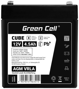 Akumulator Green Cell AGM VRLA 12V 4.5Ah (5907813963414)