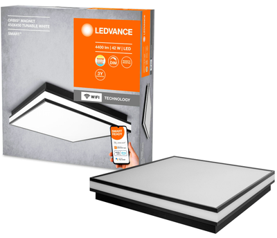 Світильник стельовий LEDVANCE SMART+ Wifi Orbis Magnet Black 450x450mm TW 42W 2500 lm 3000К-6500К (4058075572751)