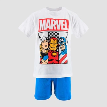 Детская летняя пижама для мальчика Disney Avengers C YE20042 98-104 см Белый/Голубой (3609087720121)