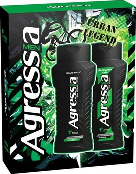 Подарунковий набір для чоловіків Agressia Urban Legend (шампунь + гель для душу)