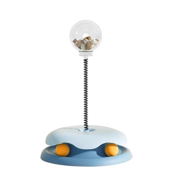 Интерактивная игрушка-кормушка Lesko DT992 Blue для котов и кошек дразнилка с дозатором лакомств мячи
