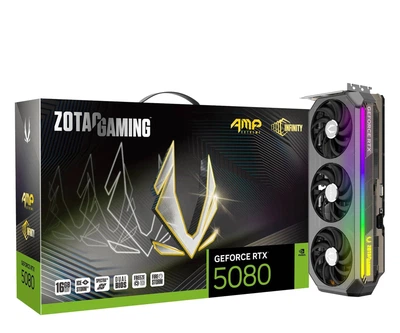 Видеокарта Zotac GeForce RTX 5080 AMP Extreme Infinity 16GB GDDR7 DLSS4 (ZT-B50800B-10P) EU