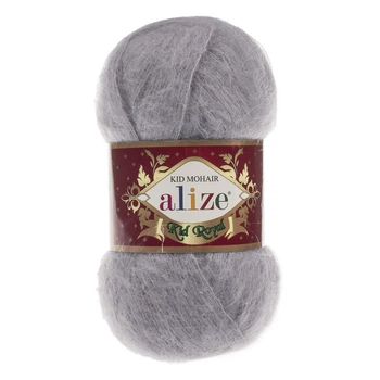 Пряжа для в'язання Alize KID ROYAL 50 кід мохер 52 сіра