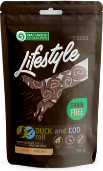Лакомство для собак, рулеты из утки и трески, Nature's Protection Lifestyle snacks for dogs, duck and cod rolls 75 г (SNK46129) (4771317461292)