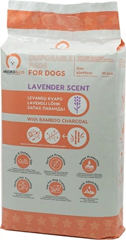 Одноразовые пеленки MISOKO&CO для собак с углем, с ароматом лаванды, 60 x 90 см, 10 шт (4779051630578)
