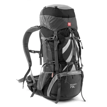 Рюкзак Naturehike NH70B070-B 70 л + 5 л Черный/Серый (1047-6927595709009)