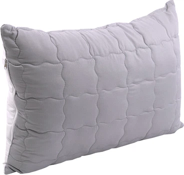 Подушка Руно Grey White Силіконізоване волокно на блискавці 50х70 см (310.52_Grey White)