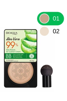 Кушон для лица с экстрактом алоэ Bioaqua Aloe Vera 99% Air Cushion BB Cream (01 – Бежевый натуральный), 20 мл