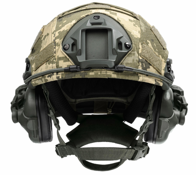 Балістичний шолом каска FAST Helmet NIJ IIIA олива + Тактичні навушники M31+кавер піксель Розмір XL