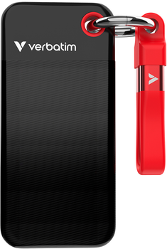 SSD диск Verbatim Pocket SSD 1ТВ USB 3.2 Gen 2 Type-C Black-Red (0023942321927) External