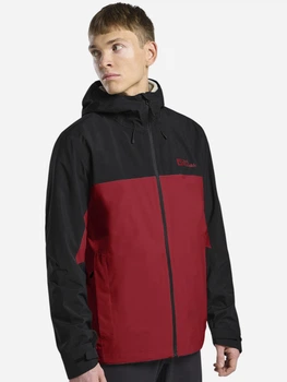 Спортивна вітрівка чоловіча Jack Wolfskin Weiltal 2L Jkt M 1115892-2206 XL Чорна з червоним (4064886440318)
