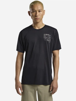 Футболка спортивная длинная мужская Jack Wolfskin Vonnan Graphic T M A62314-T0248 M Темно-серая (4064886424875)