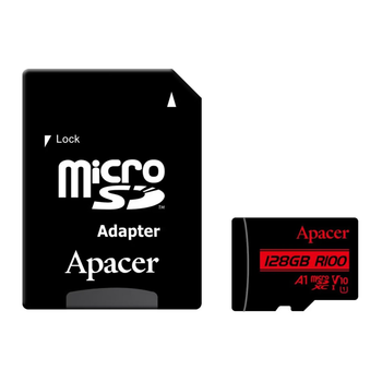 Карта памяти microSDXC (UHS-1) Apacer 128Gb class 10 V10 A1 R100MB/s +SD-адаптер (AP128GMCSX10UB-R)