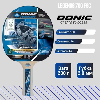 Ракетка для настільного тенісу Donic Schildkrot Legends 700 FSC
