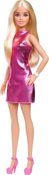 Кукла Барби Модница Блондинка в розовом мини-платье металлик Barbie Fashionistas Metallic Pink Minidress, Blond Hair 230